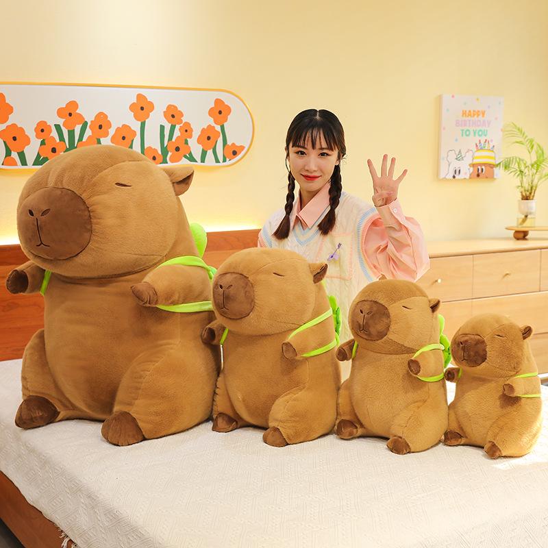 Capybara Backpack & Plush Toy: Cute Capybara Doll & Pillow for Girls' Birthday Gift