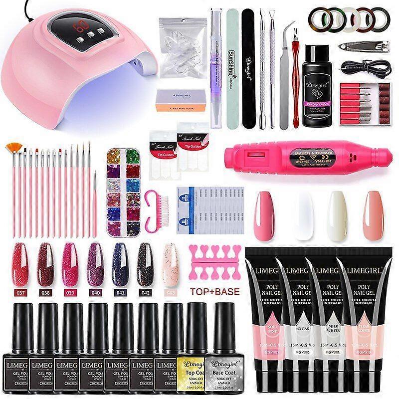 Manicure Set for Nail Extensions Gel Nail Polish Set Soak Off UV LED Lamp Dryer Nail Set H