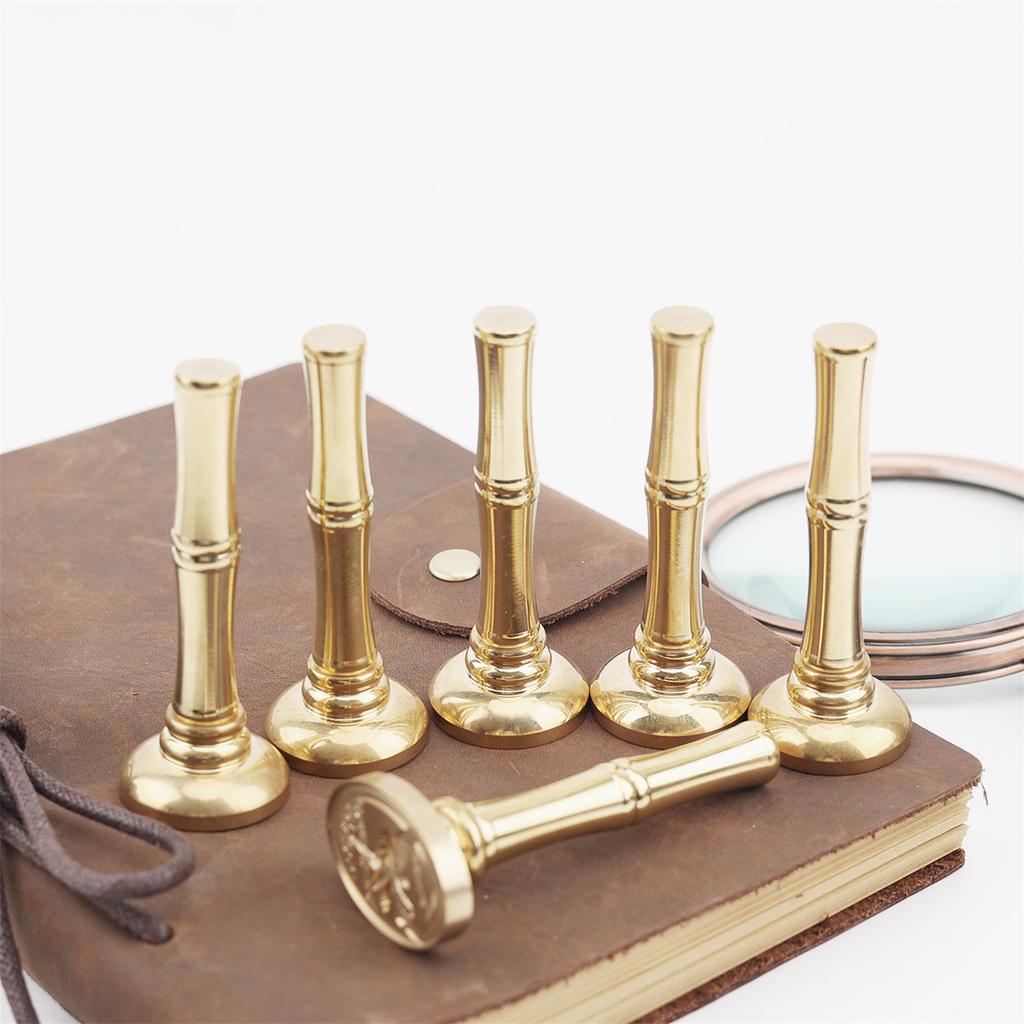 1/5 шт. Бамбуковая ручка для штампа с огненным лаком, медный инструмент для восковой печати для скрапбукинга, аксессуары для самодельных штампов 65 мм