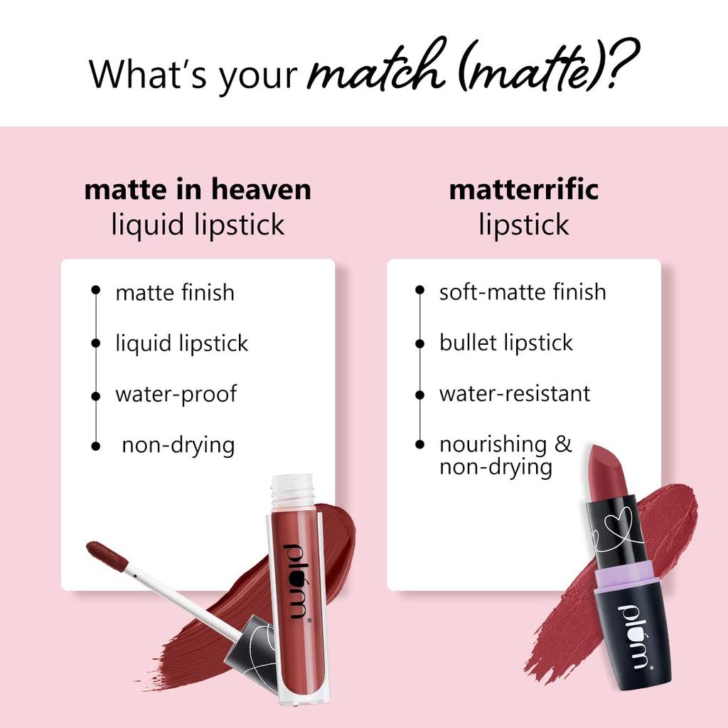 Жидкая губная помада Plum Matte In Heaven | Не сушит губы | Не размазывается | 100% веганский продукт и не тестируется на животных | Какао-мокко - 130