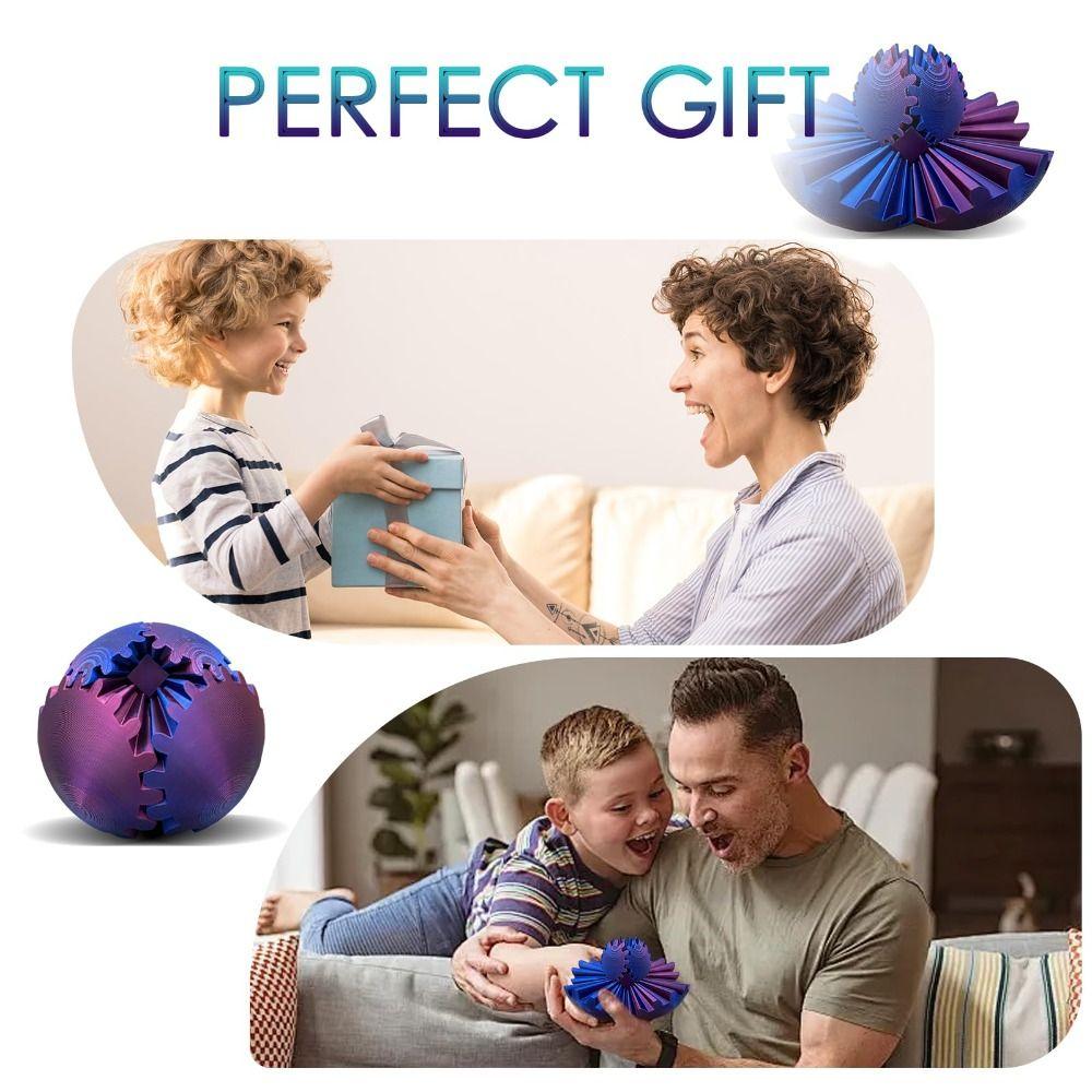Gear Sphere 3D Printed Gear Ball Anxiety Relaxing Stress Ball New Spin Ball  for Adults