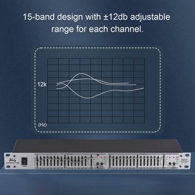 Btuty EQ-215 Двухканальный 15-полосный эквалайзер 1U для монтажа в стойку 2-канальный стереографический эквалайзер
