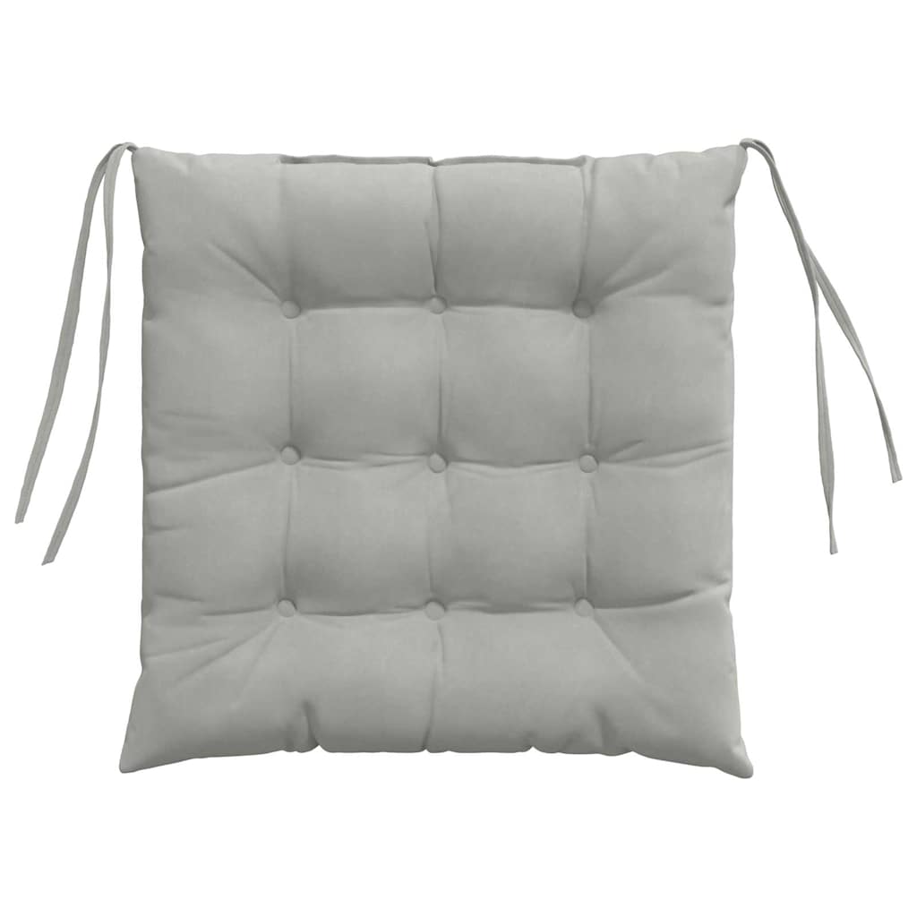 Seat Cushions 4 pcs Light Grey 40 x 40 x 6 cm Microfiber