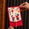Traditional Spring Festival Cloth Red Envelopes Rectangular Chinese Style New Year's Blessing Bag Reusable with Hanging Rope