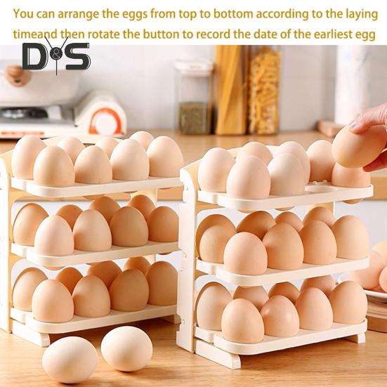 Egg Storage Container Large Capacity Food Grade BPA Free Foldable Design Portable Egg Holder Refrigerator Tray