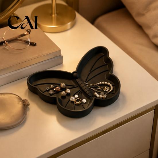 Thoughtful Gifts for Besties Cute Butterfly Jewelry Tray, Vanity Ring Dish Earrings Necklaces Keys, Birthday Her Elegant Desktop Organizer