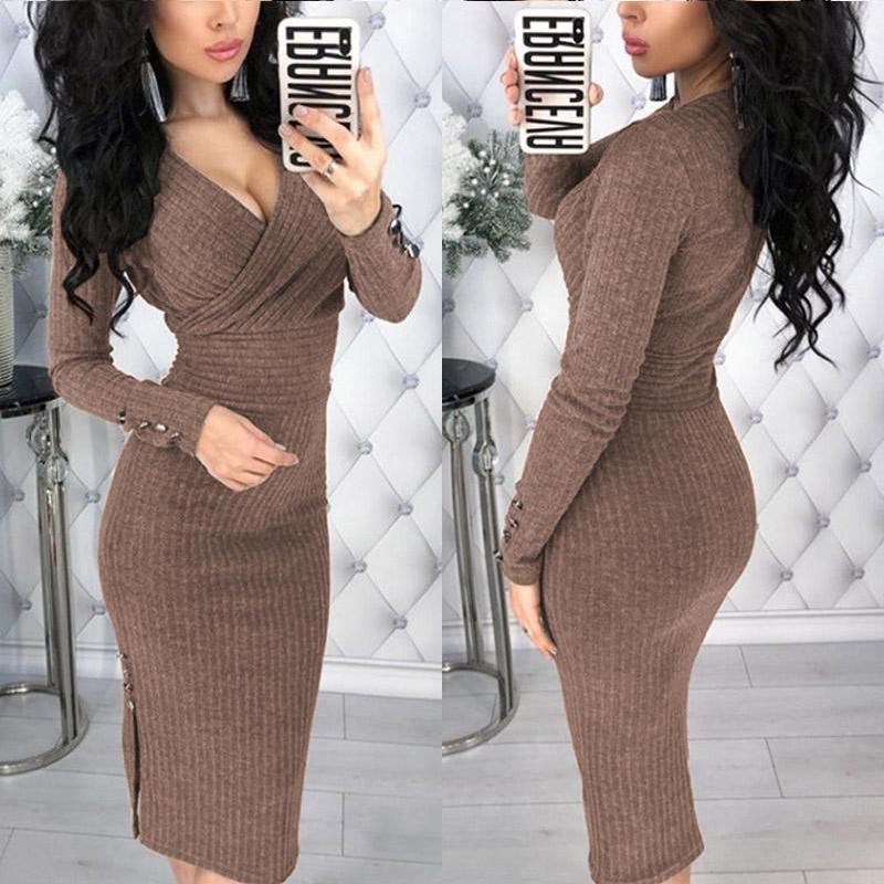 Женское вязаное платье