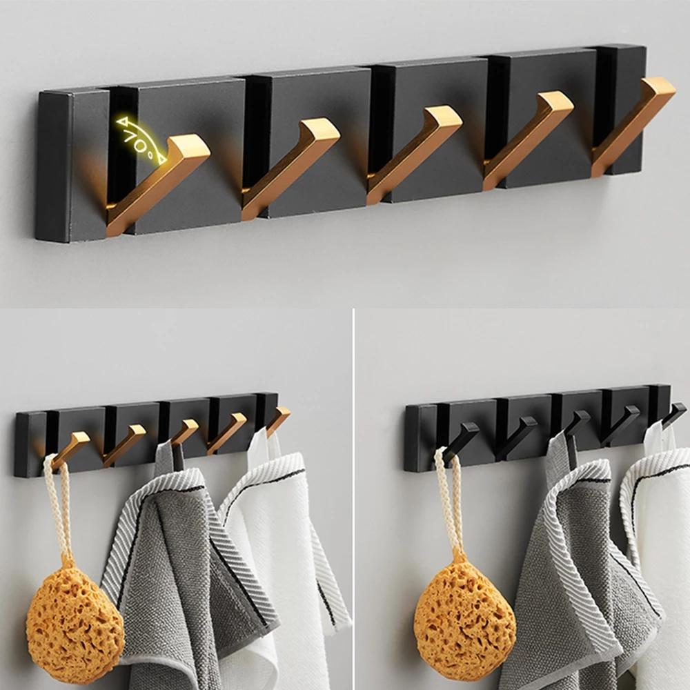 Folding Towel Holder Punch-free Wall Hooks Coat Clothes Rack  Towel Hanger Bathroom Shelf Kitchen Tools for Home Accessories