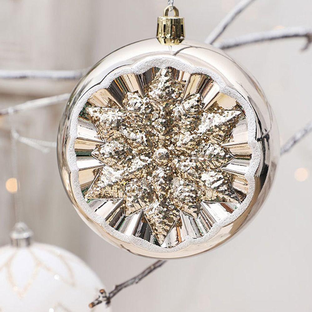 9pcs 10cm Painted Christmas Balls Set Plastic DIY Electroplated Hanging Balls Elegant Cartoon Merry Christmas Decor