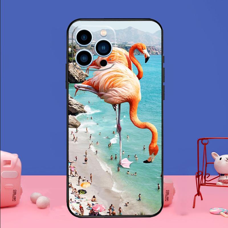 Pink Red Flamingo Phone Case For iPhone 17 16 15 14 13 11 12 Pro Max Plus 13 12 mini 16e 17 Air Bumper Cover