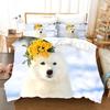 Samoyed Dog Duvet Cover King Queen Size Lovely Smile Pet Puppy Bedding Set Adults Women Cute White Animal Polyester Quilt Cover