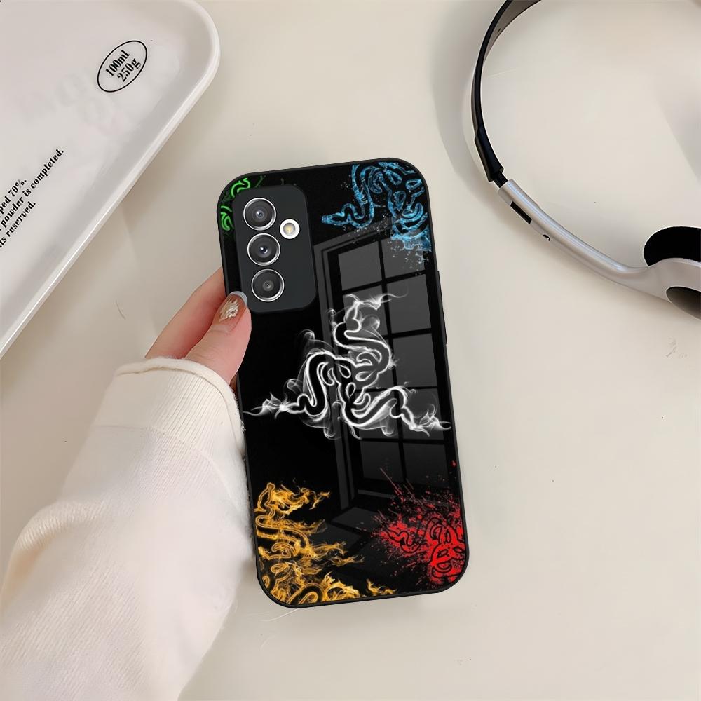 Чехол R-Razer из стекла для телефонов Samsung S24 S26 S23 S20 S25 S21 S22 Ultra Fe Plus A05 A06 A16 A26 A36 A56 Coque