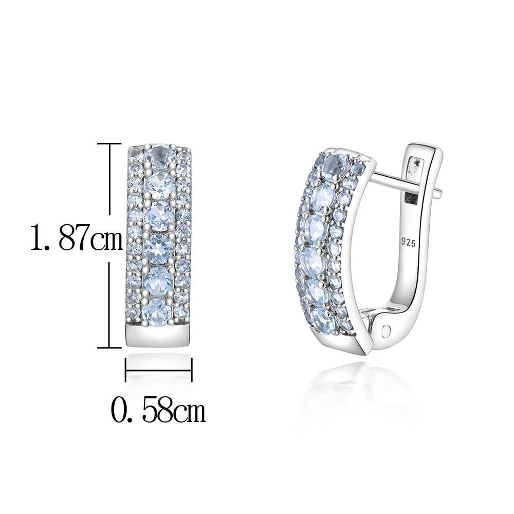 Очаровательные серебряные серьги и кольца для женщин и девочек, натуральный небесно-голубой топаз, камень в ноябре, изысканные украшения, подарок на день рождения