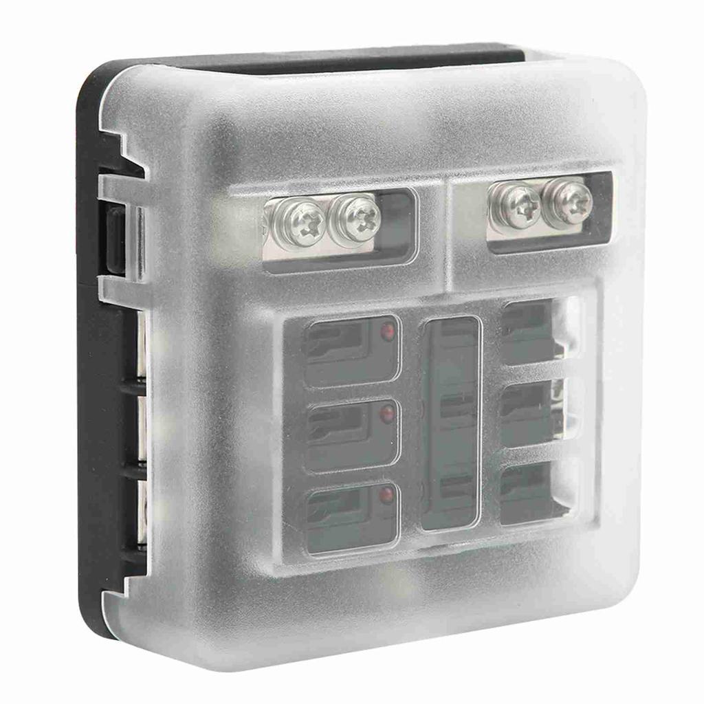 Блок предохранителей на 6 гнёзд для автомобиля, лодки, распределения питания, держатель ножевых предохранителей, панель 12В?32V