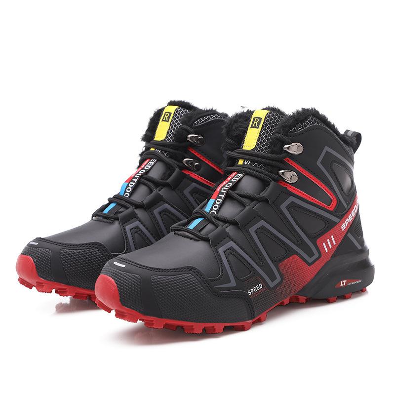 Cross-border New Winter Outdoor Snow Boots High-top Hairy Warm Off-road Non-slip Thickened Lightweight Mountaineering Men's Cotton Shoes