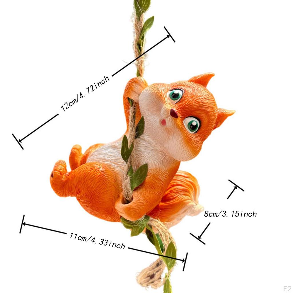 Garden Hanging Sculpture Ornament Funny Versatile Cute Resin Figurine Squirrel Statue for Backyard