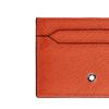 Montblanc Artisan Series Cross Pattern Printed Full Grain Texture Palladium Plated Round Ring Inlaid Hexagonal White Star Leather Card Holder MB221352