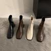 Fashion Woman Retro Chelsea Short Boots British Style 2025 Autumn Ankle Boots Platform Zipper Outdoor Anti Slip Square Toe Women's Boots