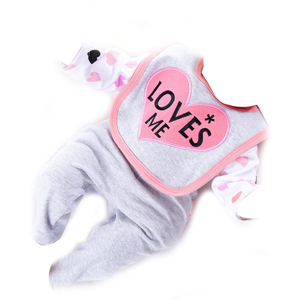 Одежда для куклы Reborn, игрушка, розовое сердце, наряд (Комбинезон 22''-23'' для девочек, штаны для кукол Reborn, одежда T6O9