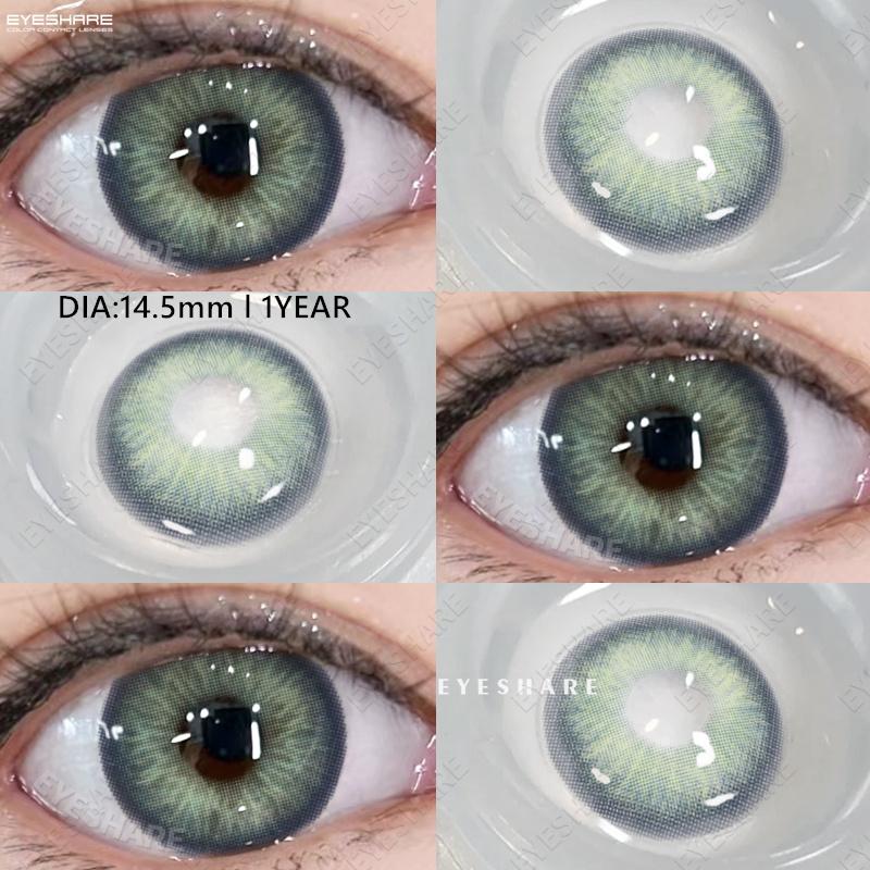 Eyeshare Цветные контактные линзы года Зеленые модные цветные линзы для макияжа глаз Серые натуральные цветные линзы Синие косметические линзы 1 пара