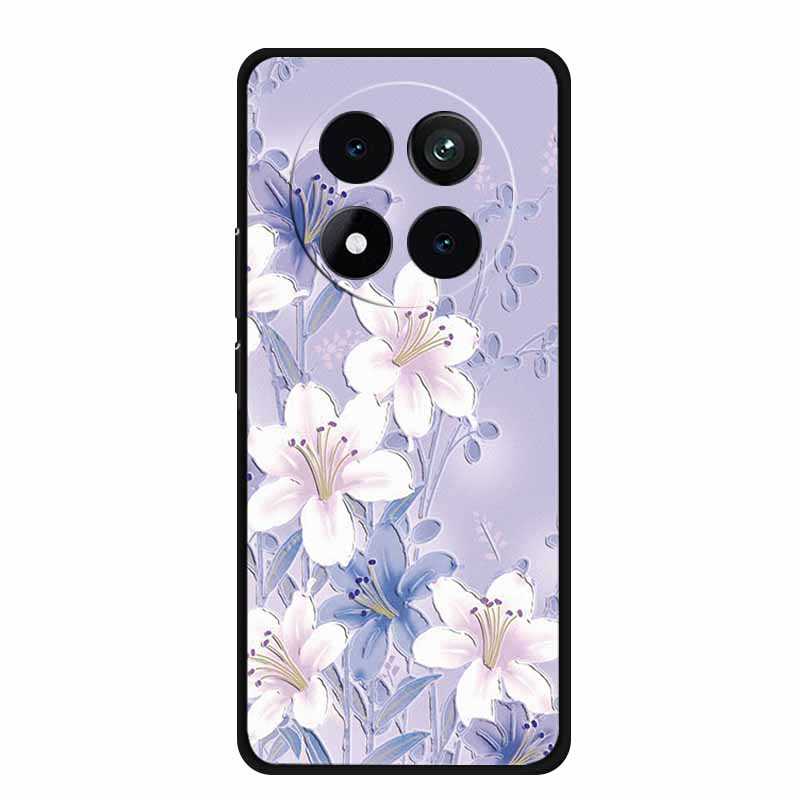 3D Emboss Case For Xiaomi Redmi Note 15 Phone Case Flowers Black Silicone Soft Back Cover Coque For Redmi Note 15 Pro Plus Case