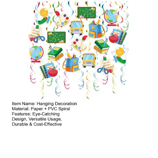 Подвесные завитки для украшения «Назад в школу», украшение потолка в классе, спиральный подвесной вихрь для вечеринки в школьном офисе