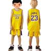 Детская баскетбольная майка Los Angeles Lakers Джеймс №23 - Желтая | Полиэстер | Дышащая быстросохнущая спортивная одежда