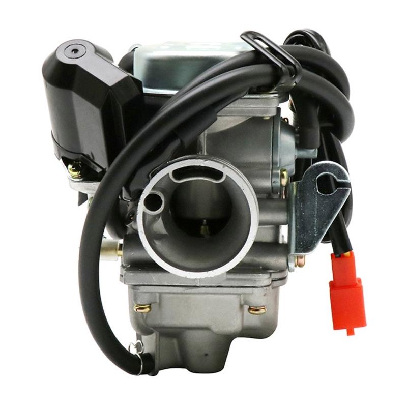 24mm rcycle PD24J Carburetor Electric Choke Fit for GY6 125cc 150cc 152QMI 152QMJ 157QMI 157QMJ Scooter ATV 4