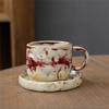 Retro Ceramic Cup Mug Style Simple Afternoon Tea Cup Creative Coarse Pottery Coffee Cup Saucer Set