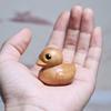 Wooden Yellow Duck Figurine Little Duck Statue Animal Sculpture Home Office Bookshelf Desktop Decoration Ornament Christmas Gift