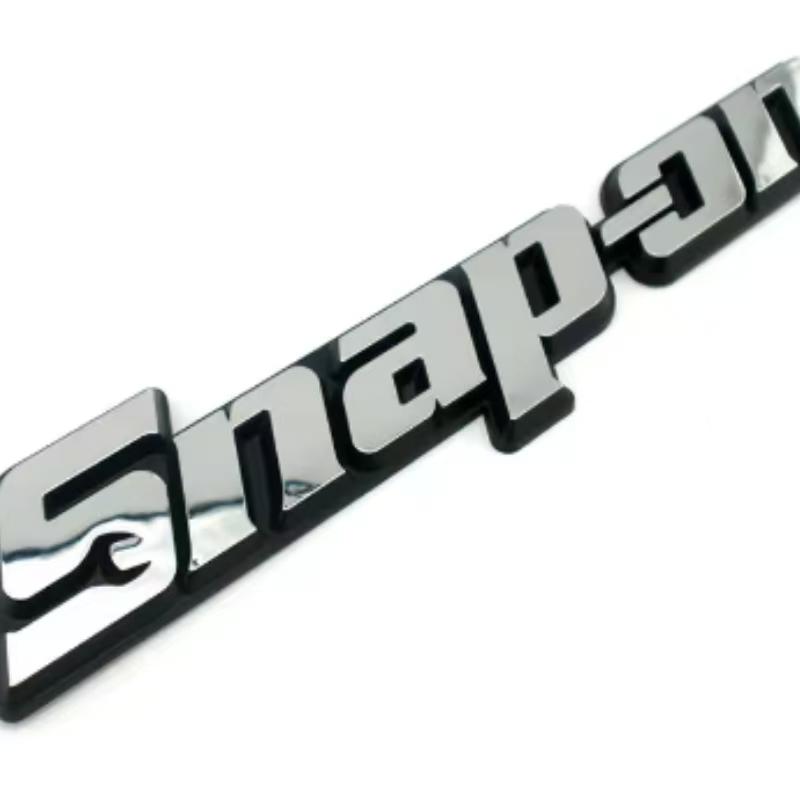 3D design OEM 117mm Snap On Tools ABS Plastic Chrome silver/Matte Black Emblem Badge Logo Toolbox Labeling The Toolkit Stickers