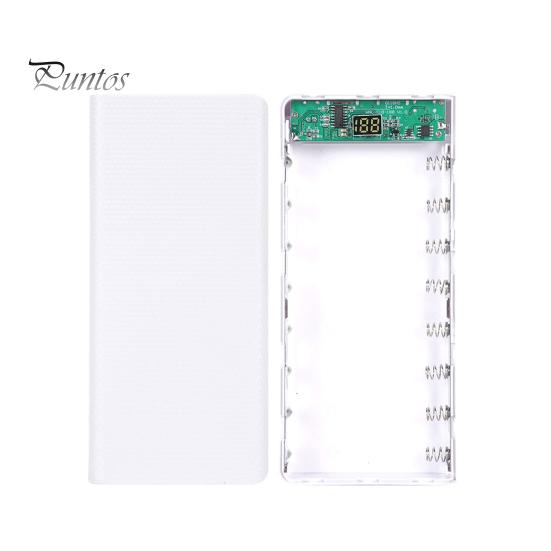 Корпус Power Bank с цифровым дисплеем Plug Play Большая емкость Двойной USB DIY Коробка Выход Светодиодная лампа Зарядное устройство для 6x18650 батарей Чехол Питание для телефона