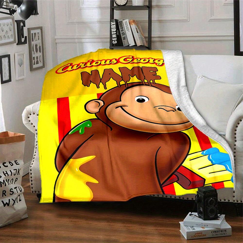 Curious George Chocolate Drip Personalized Name Blanket Soft Warm And Versatile For Sofa Bed Office And Travel Machine Washable Comfortable In All