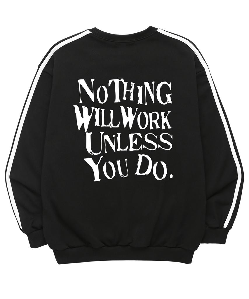 SHIRTER Unless Uo Do Sleeve Tape Sweatshirt (Sls022) Black