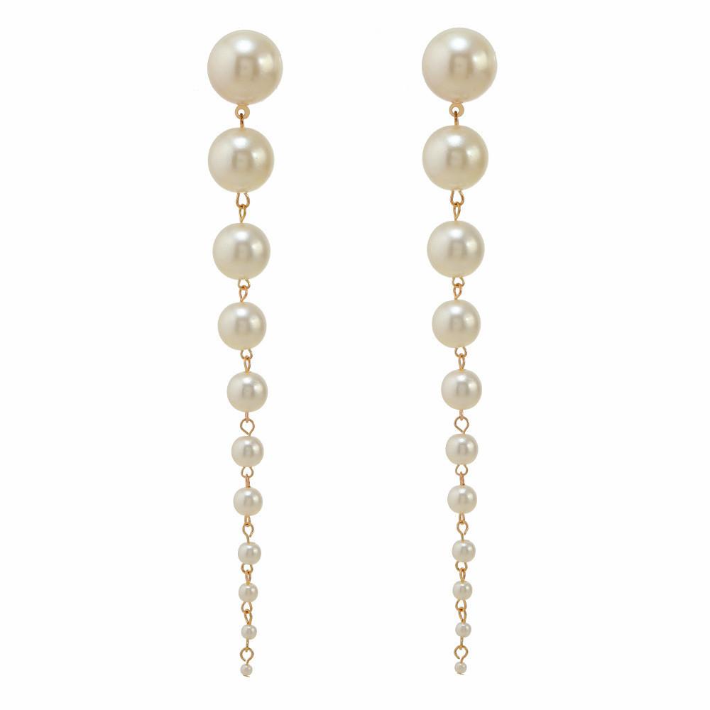 Geometric Drop Pearl Earrings For Women With Trendy Fall Style Fashion