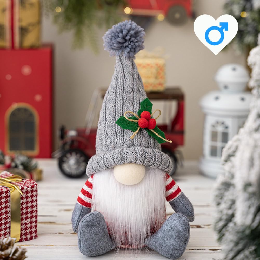 Christmas Gnomes Plush Santa Doll Knitted for Desk Shelf Fireplace Winter Holiday Decor Gonk Dwarf Elf Decoration Gifts New Year