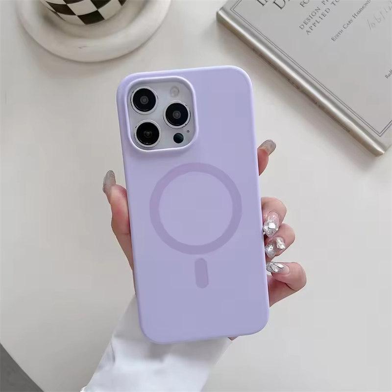 Роскошный яркий флуоресцентный жидкий силиконовый магнитный чехол Magsafe для iPhone 16 15 14 13 12 Pro Max Plus с функцией беспроводной зарядки