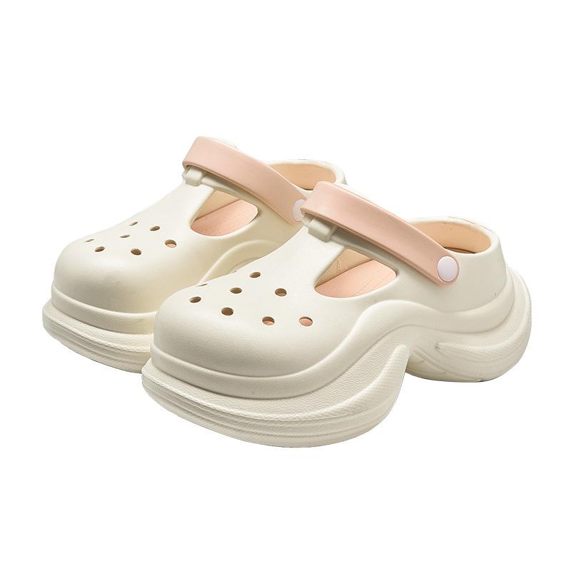 7.0 см обувь на утолщенной подошве женская модная универсальная трендовая верхняя одежда для подиума уставшие ноги нескользящие шлепанцы с закрытым носком