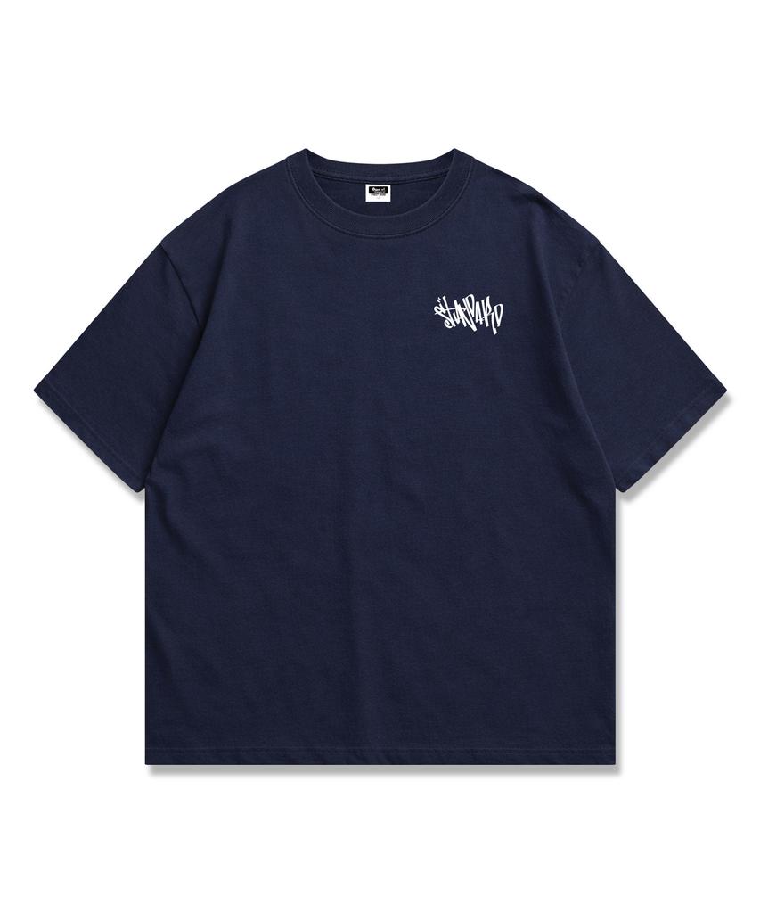ORIGINALDAY Standard Lettering Short Sleeve T-Shirt Oversized Unisex Navy