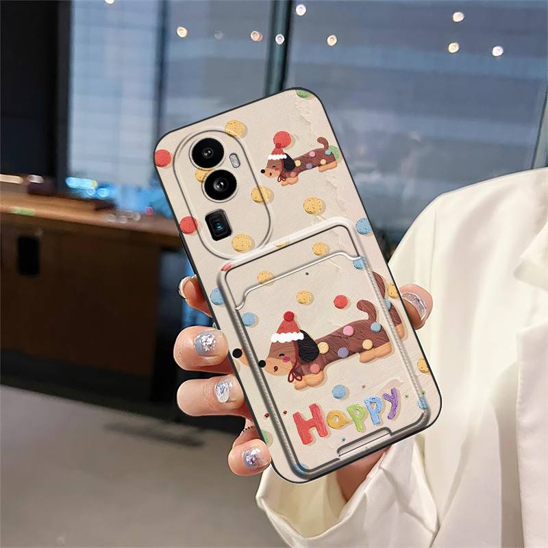 Soft case Card bag Phone Case For OPPO Reno10 Shockproof Waterproof TPU protective Anti-dust Card slot Cute Card sleeve