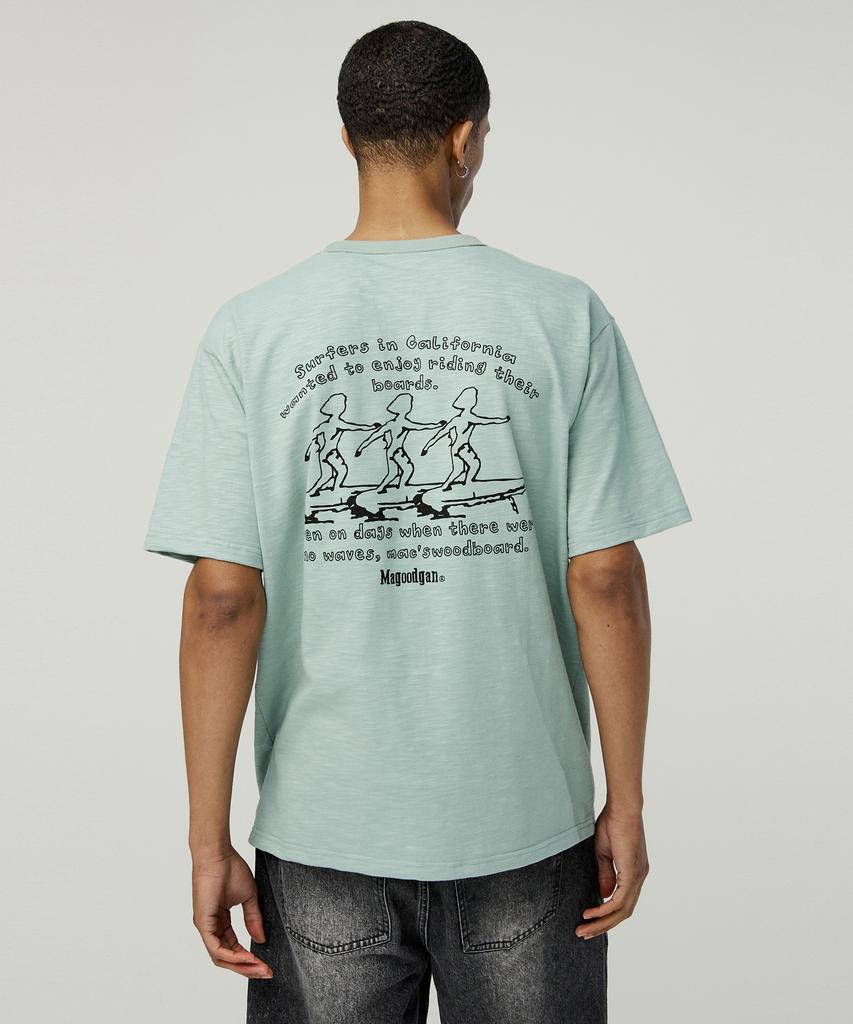 MAGOODGAN Swagber 3586 Slub Surfer Semi-Overfit Sky Blue Short Sleeve Tee