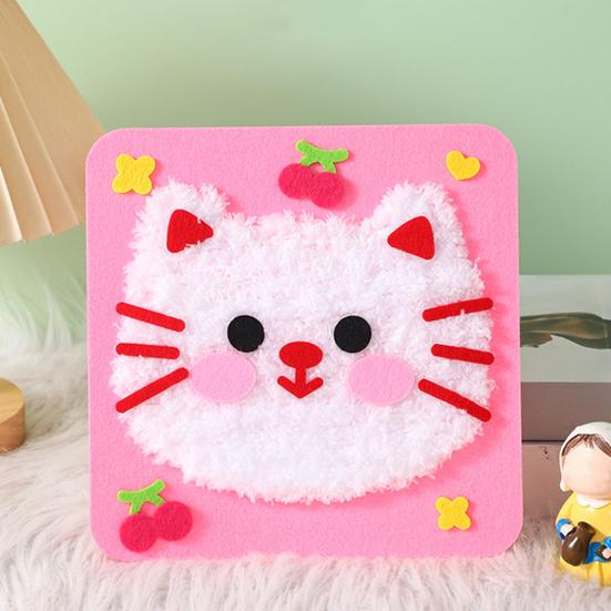 6 шт. Набор для вышивки кукол своими руками, мультяшные животные, проекты по шитью, пряжа, фетр, животные, поделки для детей-новичков