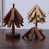 3/4Pcs Wooden Trivets for Hot Dishes Set Heat Resistant Coasters with Stand Tree-Shaped