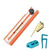 Foldable Marking Ruler Woodworker Horizontal Mark Base with Blisters Multifunctional Positioning Ruler with Scale Measuring Tool
