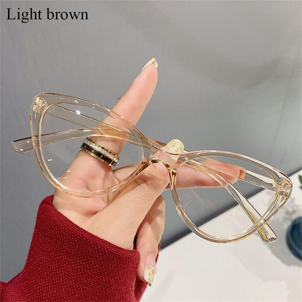 Trending Women Anti Blue Rays Glasses Retro Cat Eye Leopard Print Transparent Frame Vision Care Computer Goggles Eyeglasses