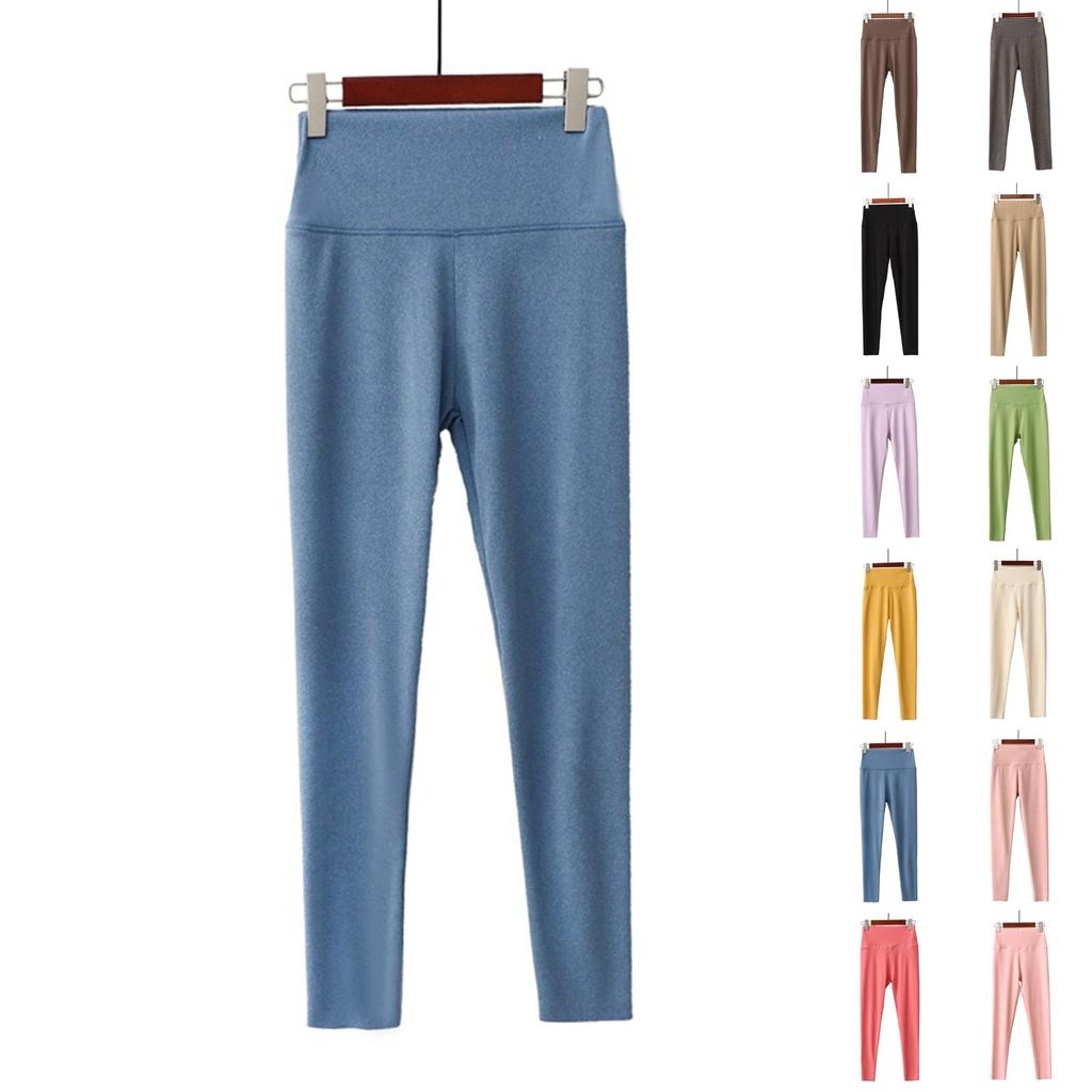 Женские осенне-зимние немецкие бархатные облегающие теплые леггинсы с высокой талией и завязками