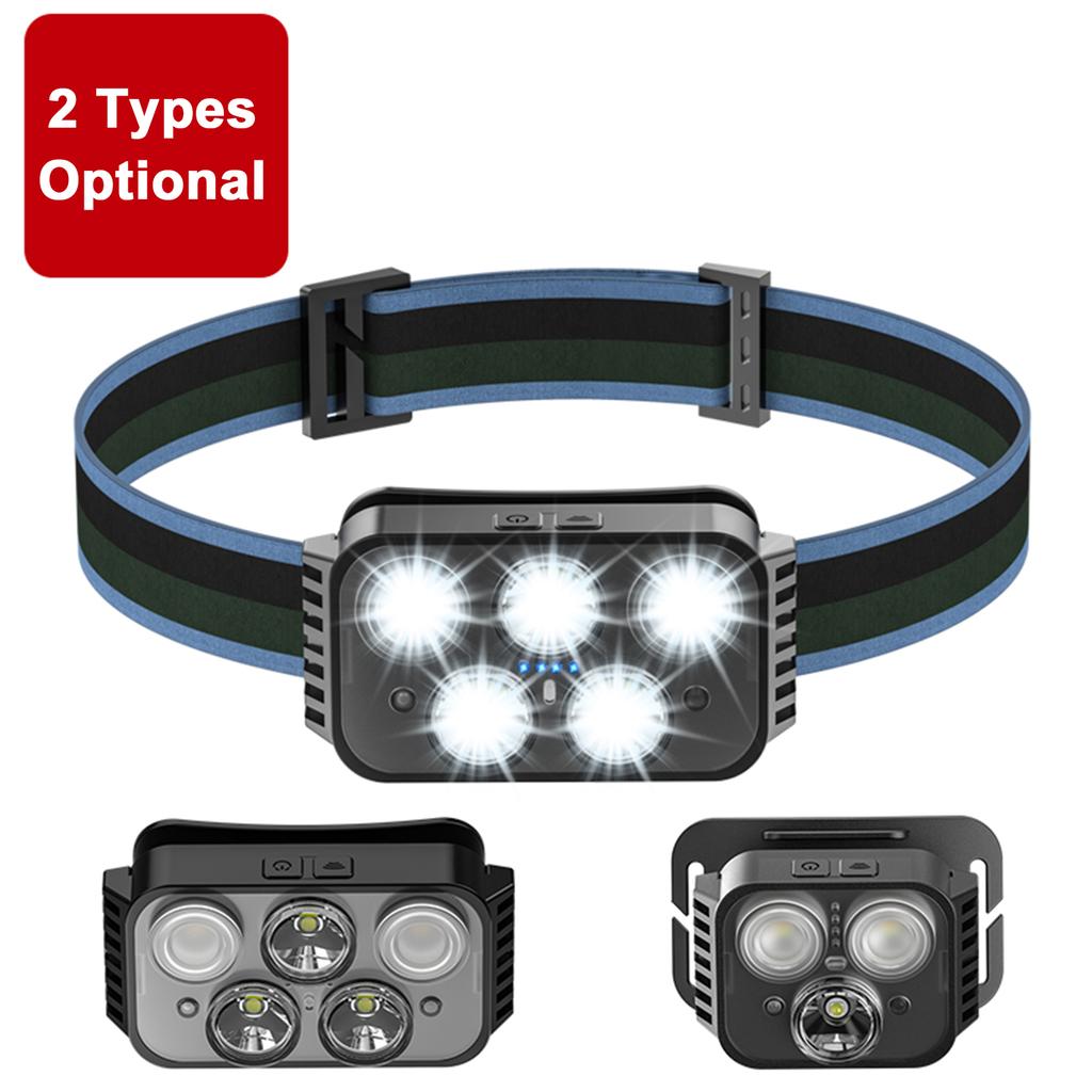 Сильный свет налобный фонарь уличный аккумуляторный небольшой фонарик индукционный ночной рыбалки сверхдлинный срок службы