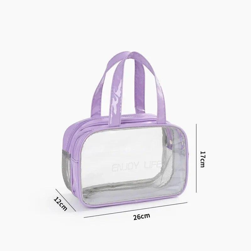 Transparent PVC Large Capacity Storage Bag Swimming Bags Women Large Wet Dry Separation Sports Bag Beach Fitness Travel Handbag