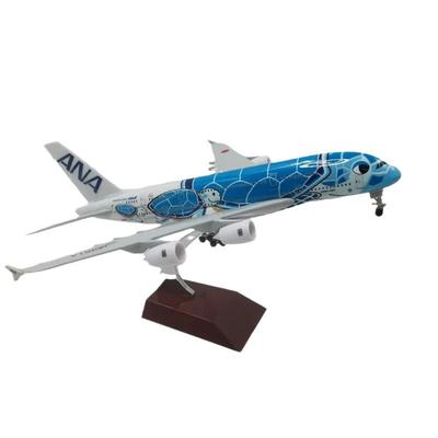1/400 20см Модель самолета Air Japan ANA Airlines Игрушка Зеленый Мультяшный Морская Черепаха Airbus 380 A380 Airways Металлический Сплав Литой Самолет