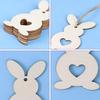 10 шт. пасхальных деревянных вырезок в виде кролика, набор пустых бирок для поделок, набор самодельных художественных изделий в форме кролика, подвесное украшение, 7 стилей